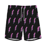Purple And Teal Lightning Pattern Print Men's Sports Shorts