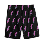 Purple And Teal Lightning Pattern Print Men's Sports Shorts