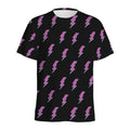 Purple And Teal Lightning Pattern Print Men's Athletic T-Shirt