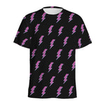 Purple And Teal Lightning Pattern Print Men's Sports T-Shirt
