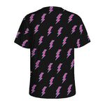 Purple And Teal Lightning Pattern Print Men's Sports T-Shirt