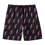 Purple And Teal Lightning Pattern Print Men's Swim Trunks