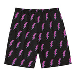 Purple And Teal Lightning Pattern Print Men's Swim Trunks