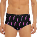 Purple And Teal Lightning Pattern Print Men's Triangle Swim Briefs