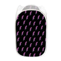 Purple And Teal Lightning Pattern Print Mesh Laundry Hamper