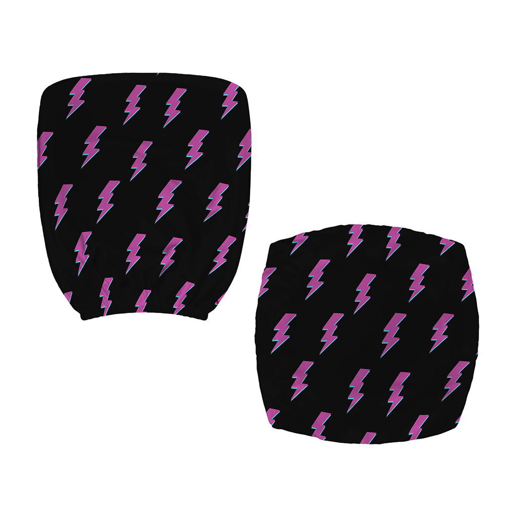 Purple And Teal Lightning Pattern Print Office Chair Cover