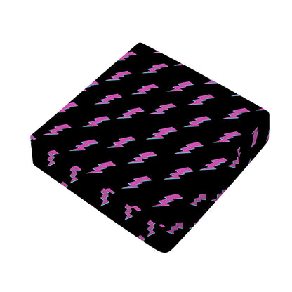 Purple And Teal Lightning Pattern Print Outdoor Seat Cushion Cover
