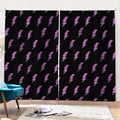 Purple And Teal Lightning Pattern Print Pencil Pleat Curtains