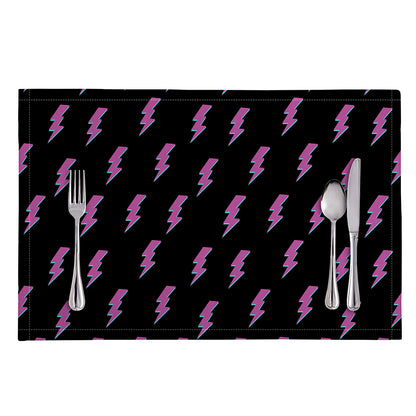 Purple And Teal Lightning Pattern Print Placemat