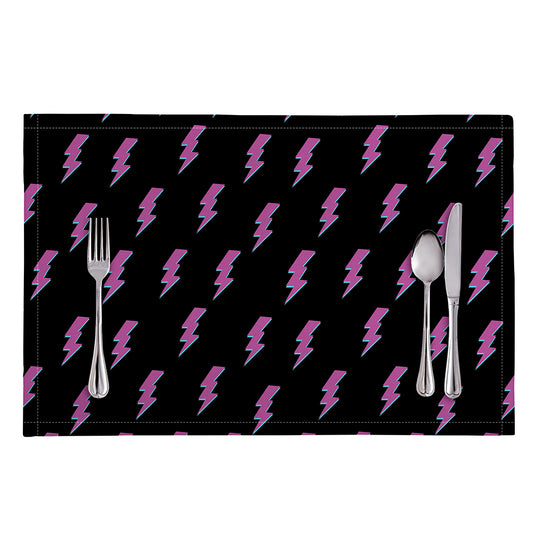 Purple And Teal Lightning Pattern Print Placemat