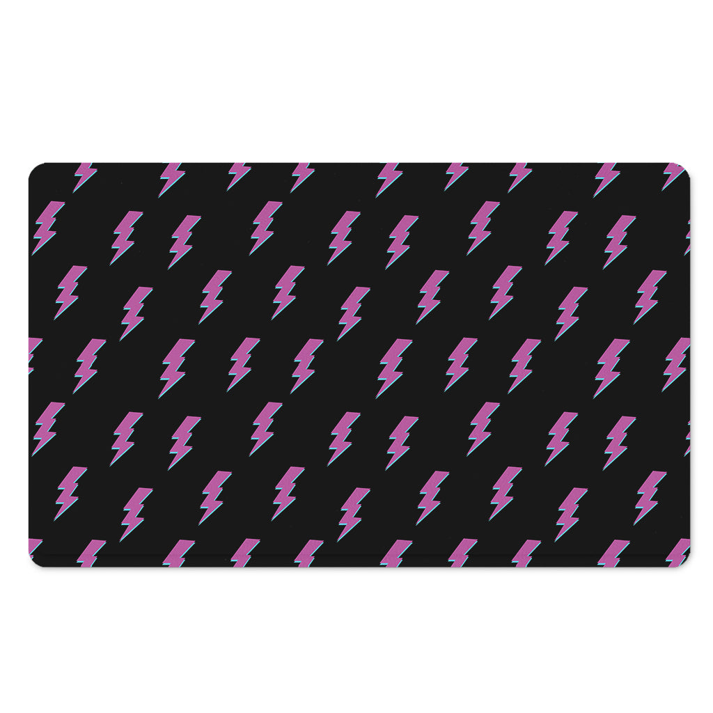 Purple And Teal Lightning Pattern Print Polyester Doormat