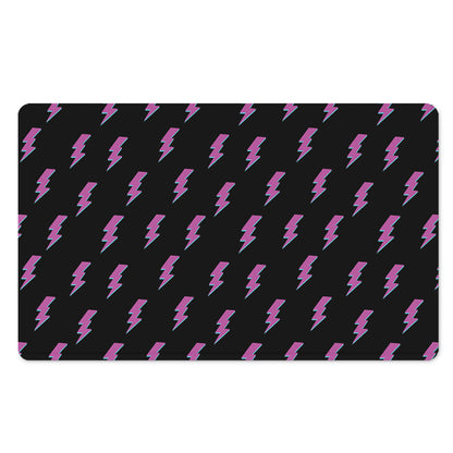 Purple And Teal Lightning Pattern Print Polyester Doormat