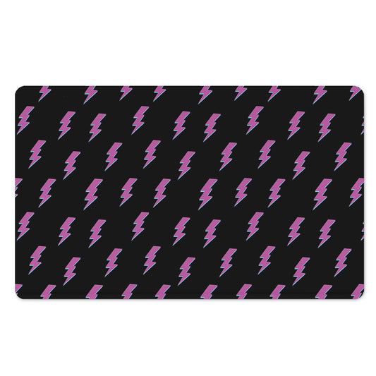 Purple And Teal Lightning Pattern Print Polyester Doormat