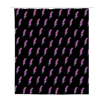Purple And Teal Lightning Pattern Print Polyester Shower Curtain