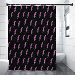 Purple And Teal Lightning Pattern Print Premium Shower Curtain
