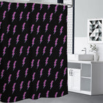 Purple And Teal Lightning Pattern Print Premium Shower Curtain
