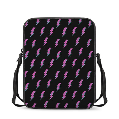 Purple And Teal Lightning Pattern Print Rectangular Crossbody Bag