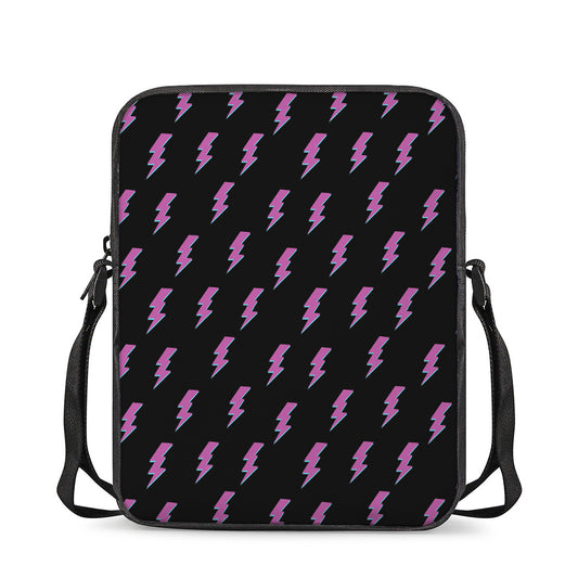 Purple And Teal Lightning Pattern Print Rectangular Crossbody Bag