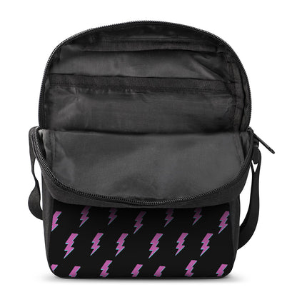 Purple And Teal Lightning Pattern Print Rectangular Crossbody Bag