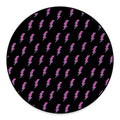 Purple And Teal Lightning Pattern Print Round Floor Mat