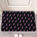 Purple And Teal Lightning Pattern Print Rubber Doormat
