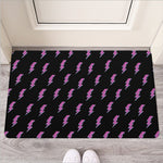 Purple And Teal Lightning Pattern Print Rubber Doormat