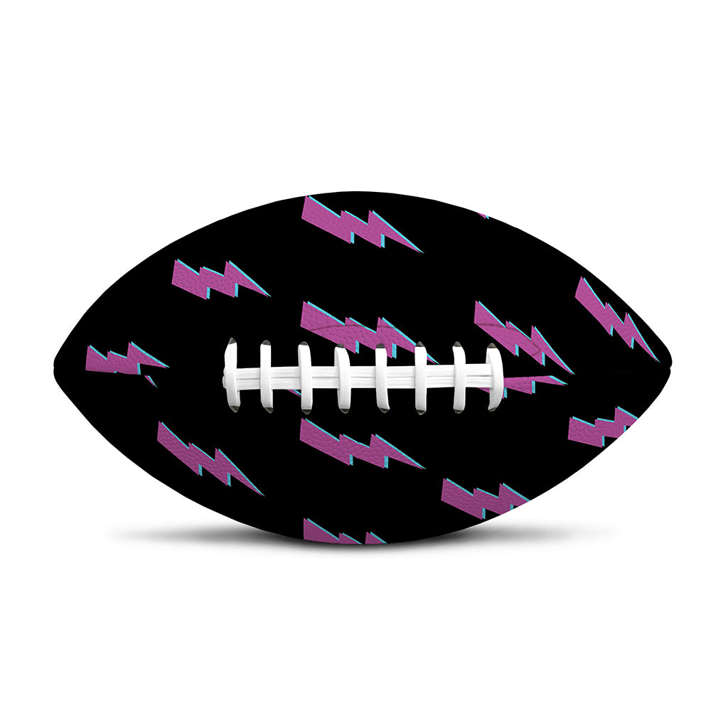 Purple And Teal Lightning Pattern Print Rugby Ball
