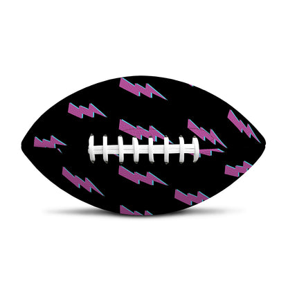 Purple And Teal Lightning Pattern Print Rugby Ball