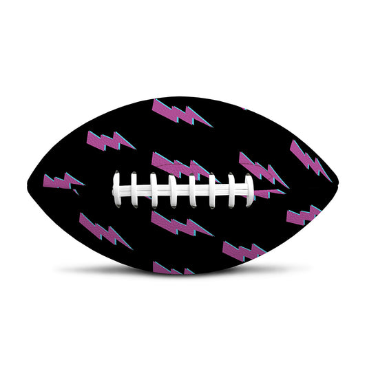 Purple And Teal Lightning Pattern Print Rugby Ball