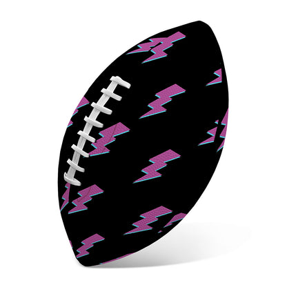 Purple And Teal Lightning Pattern Print Rugby Ball