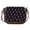 Purple And Teal Lightning Pattern Print Saddle Bag