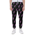Purple And Teal Lightning Pattern Print Joggers