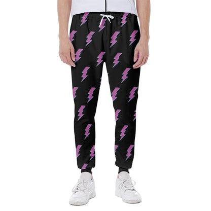 Purple And Teal Lightning Pattern Print Scuba Joggers
