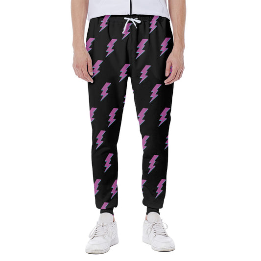 Purple And Teal Lightning Pattern Print Scuba Joggers