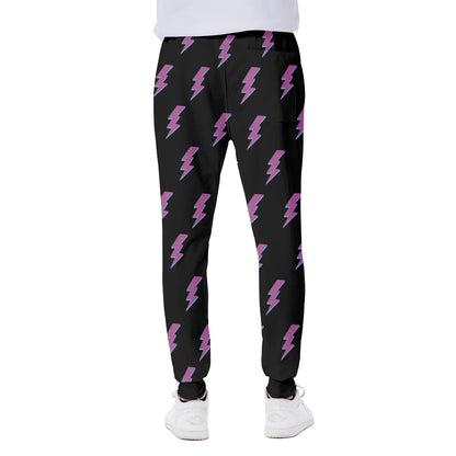 Purple And Teal Lightning Pattern Print Scuba Joggers