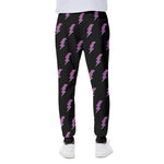 Purple And Teal Lightning Pattern Print Scuba Joggers