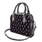 Purple And Teal Lightning Pattern Print Shoulder Handbag