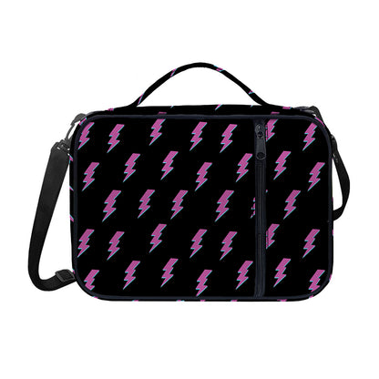 Purple And Teal Lightning Pattern Print Shoulder Strap Bible Bag
