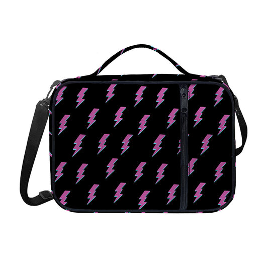 Purple And Teal Lightning Pattern Print Shoulder Strap Bible Bag