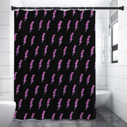 Purple And Teal Lightning Pattern Print Shower Curtain
