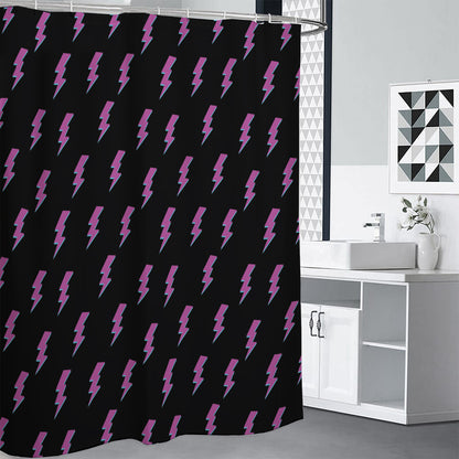 Purple And Teal Lightning Pattern Print Shower Curtain