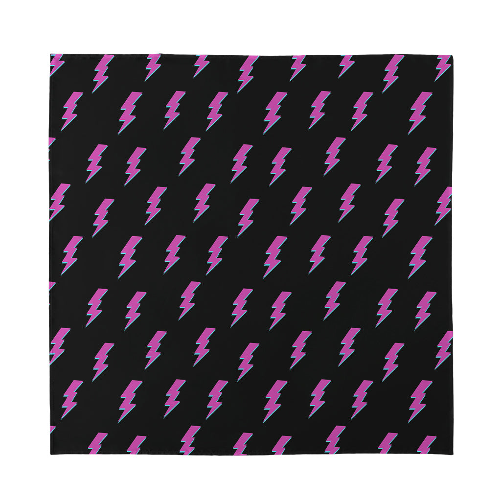 Purple And Teal Lightning Pattern Print Silk Bandana
