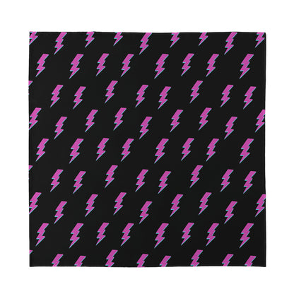 Purple And Teal Lightning Pattern Print Silk Bandana