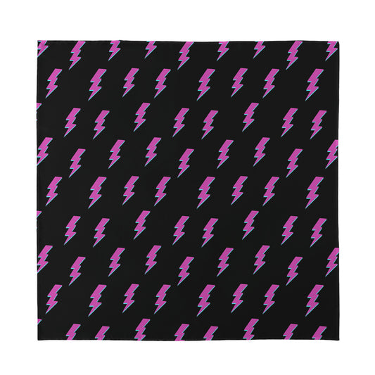 Purple And Teal Lightning Pattern Print Silk Bandana