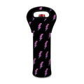 Purple And Teal Lightning Pattern Print Single Neoprene Wine Tote