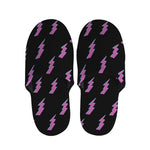 Purple And Teal Lightning Pattern Print Slippers