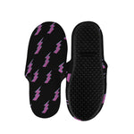 Purple And Teal Lightning Pattern Print Slippers