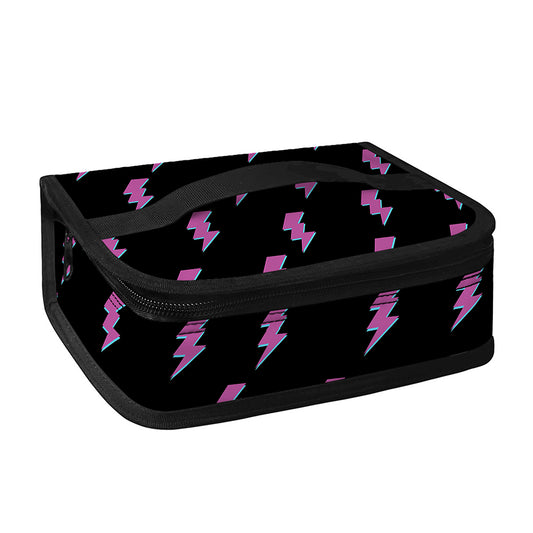 Purple And Teal Lightning Pattern Print Small Lunch Bag