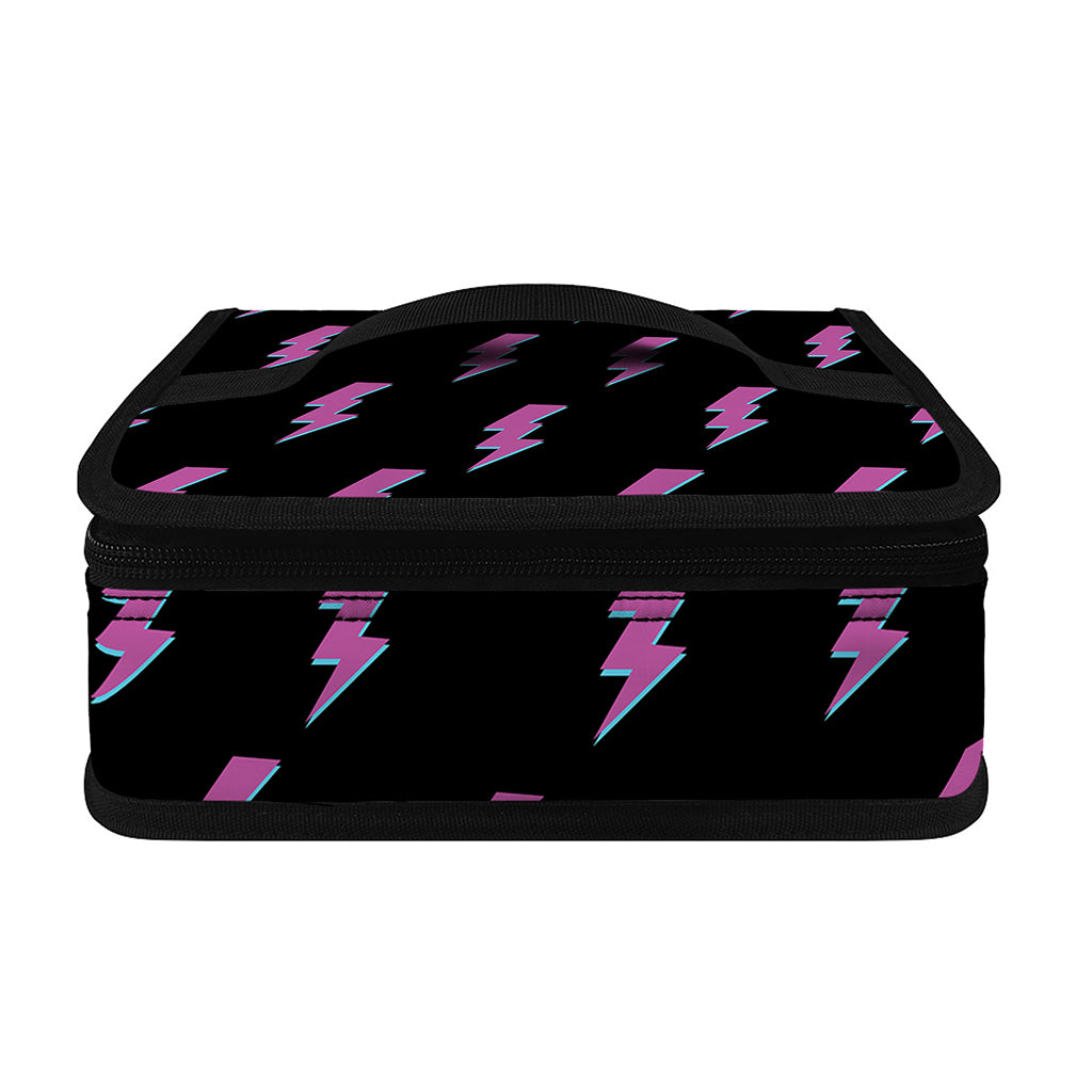 Purple And Teal Lightning Pattern Print Small Lunch Bag