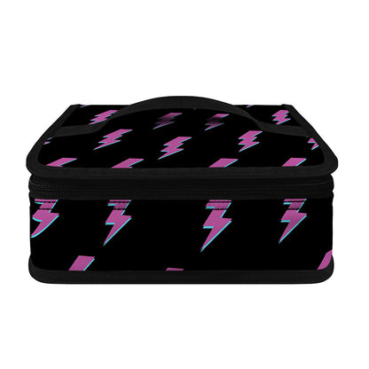 Purple And Teal Lightning Pattern Print Small Lunch Bag